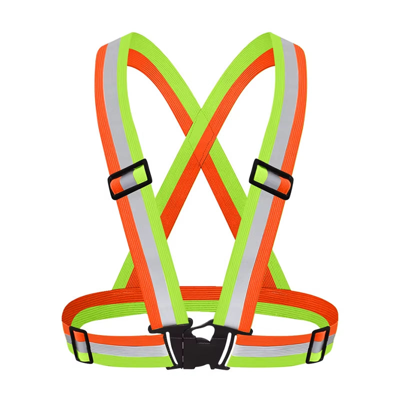 4X1.5CM Outdoor Supplies Reflective Elastic Vest Night Running Cycling Reflective-Cloth Adjustable Safety-Vest Riding Equipment