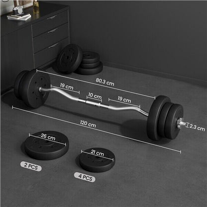 Barbell Weight Set 30Kg/25Kg/20Kg Barbell Adjustable Gym Weight for Home Fitness